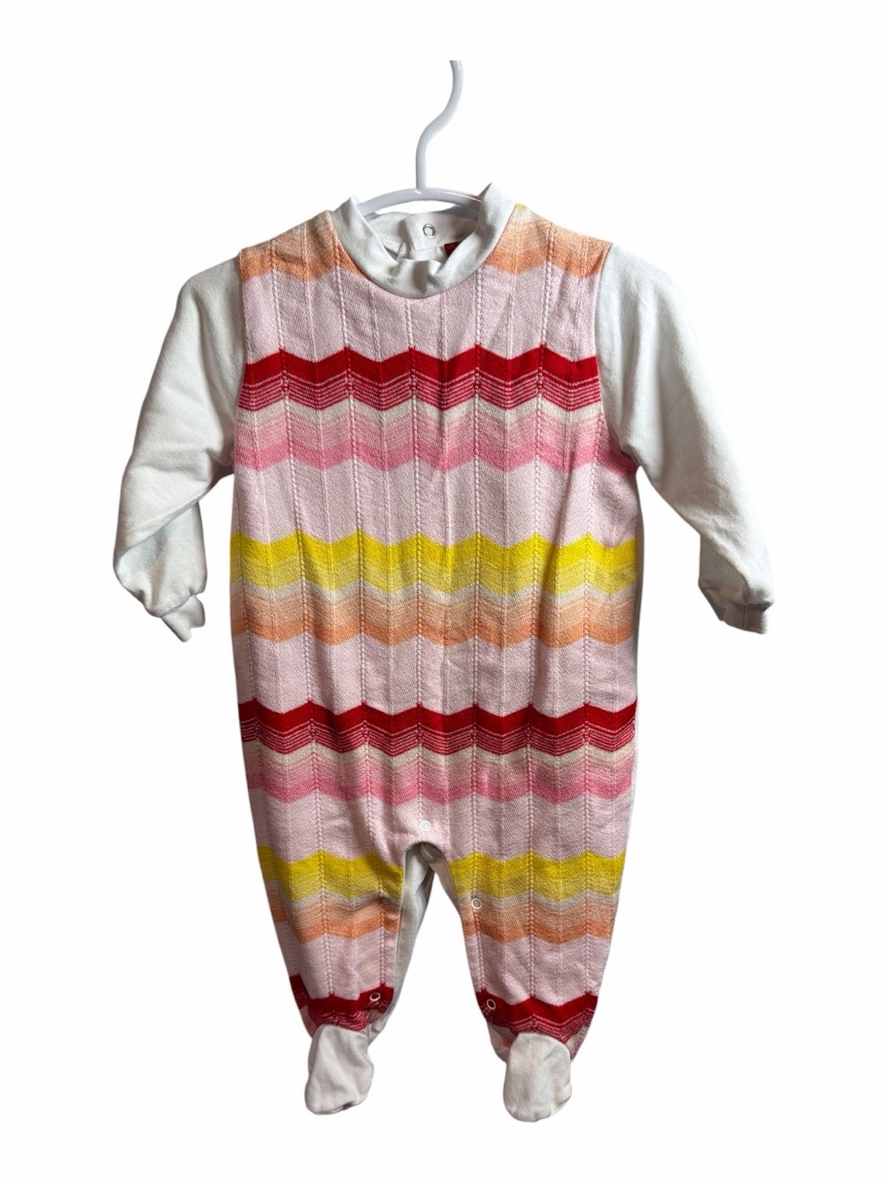 Missoni Infants Striped Chevron Footed Baby One-Piece Size 3-6M